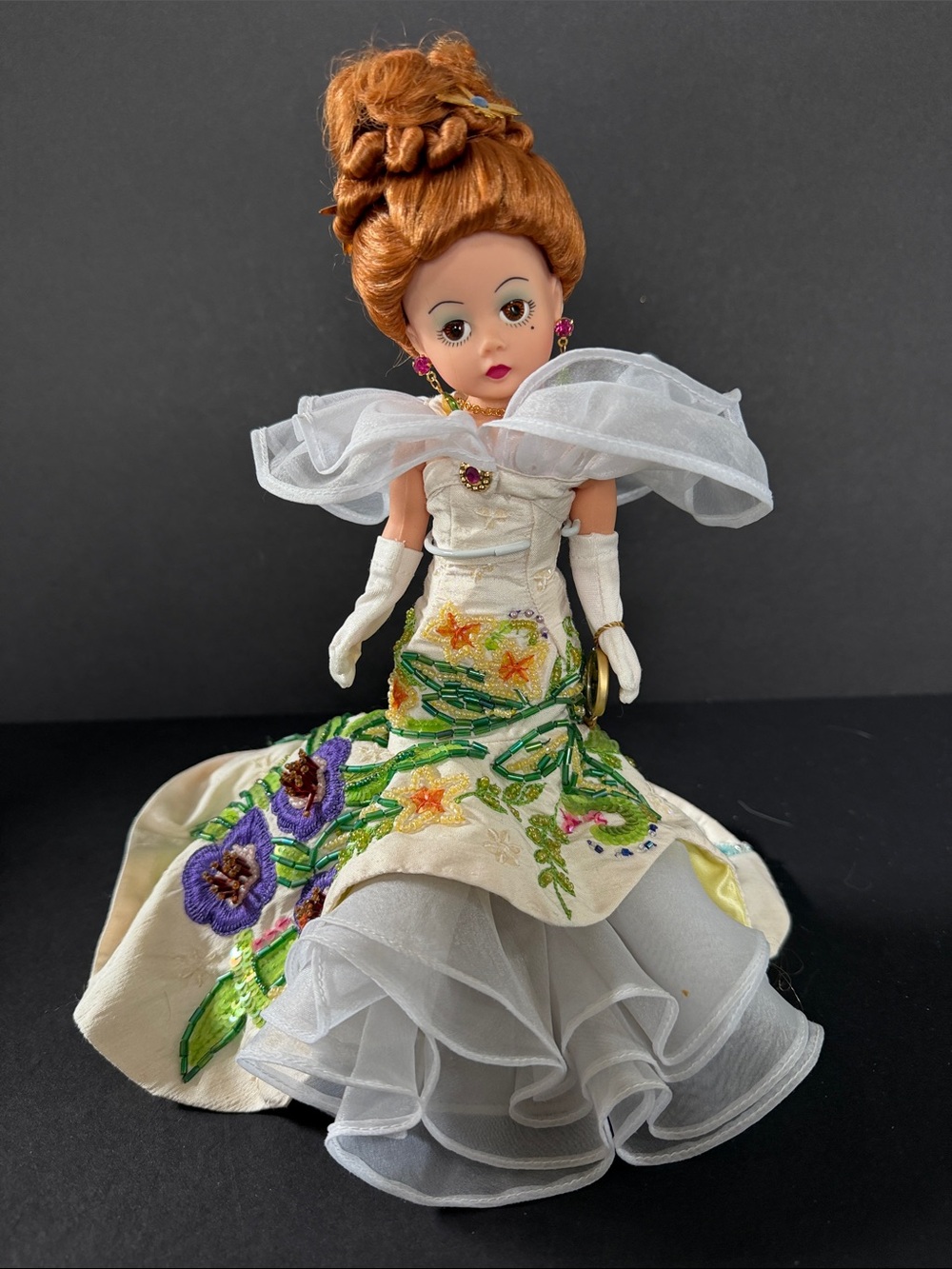 Madame Alexander Cissette Calla Lily Doll in White Floral Embroidered Gown